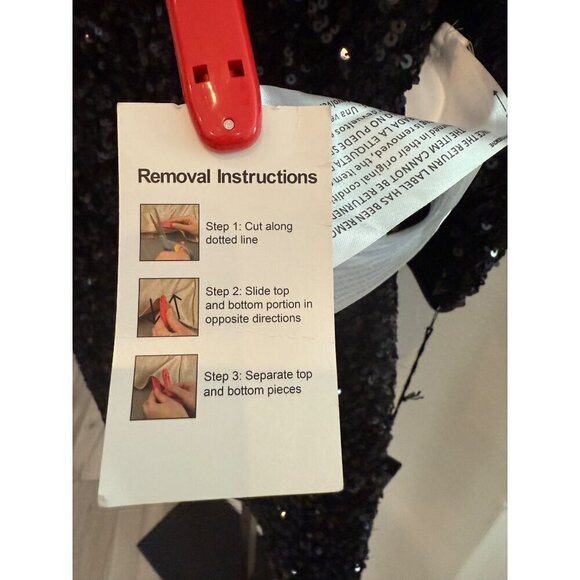 Bar III Sequin Mini Slip Dress Size M Black Metallic Dance‎ - Picture 14 of 15